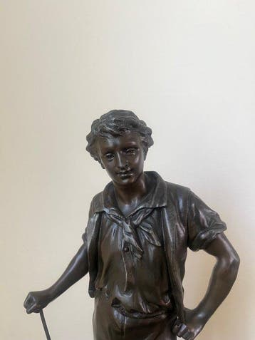 Ernest Rancoulet (1870-1915) - sculptuur, Vigneron - 64 cm -, Antiek en Kunst