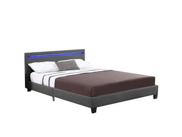 Veiling - Gestoffeerd bed Verona - 120 x 200cm - Donkergrijs, Huis en Inrichting, Slaapkamer | Bedden, Gebruikt