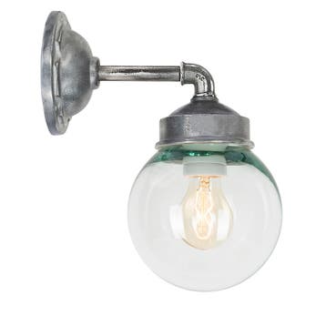Stal- & Boerderijlampen Ninety Rond Muurlamp Zilver, Tuin en Terras, Verzenden, Nieuw