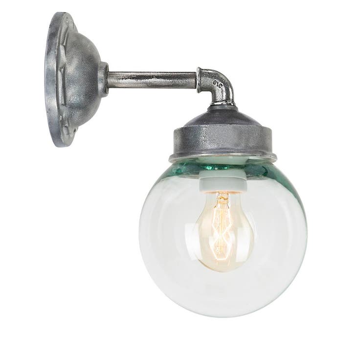 Stal- & Boerderijlampen Ninety Rond Muurlamp Zilver, Tuin en Terras, Buitenverlichting, Verzenden