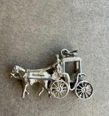 Decoratief ornament - Silver Horse Carriage