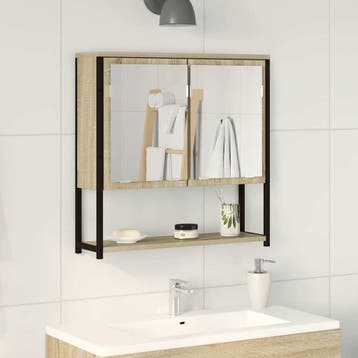 vidaXL Badkamerspiegel Beige 60 x 16 x 60 cm Glas en, Verzenden, Nieuw