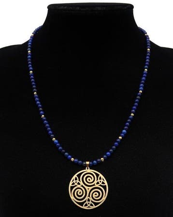 Lapis lazuli - Triskèle van Fortuin en Triquetra – Keltisch