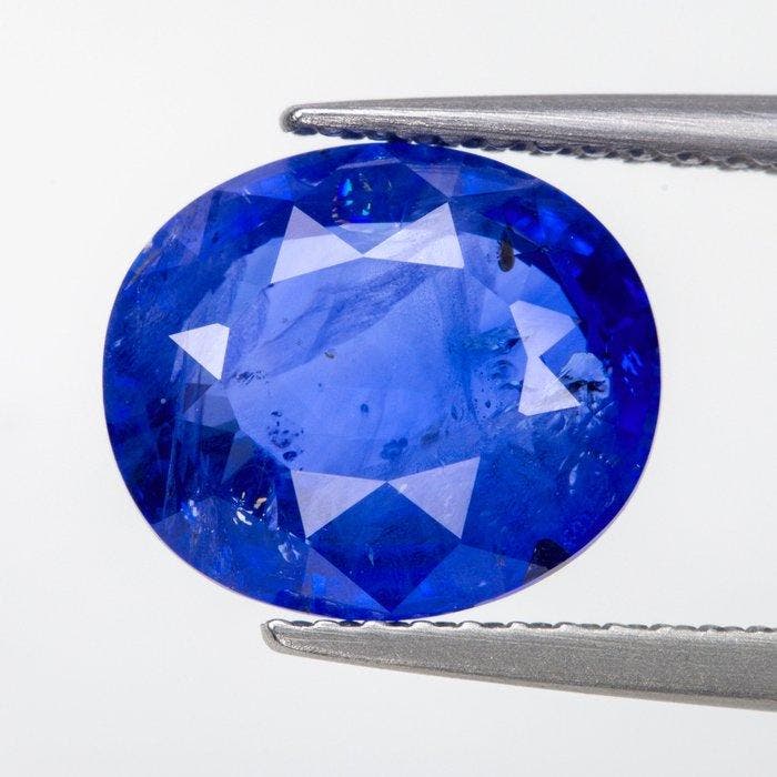 1 pcs Blauw Saffier - 3.90 ct - Asian Institute of, Handtassen en Accessoires, Edelstenen
