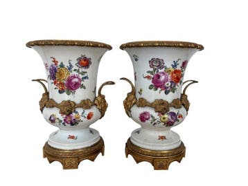 Vienna style - Vaas (2) - Porselein, Brons