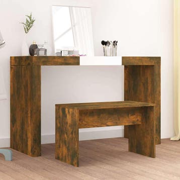 vidaXL Kaptafelkruk 70x35x45 cm bewerkt hout gerookt, Maison & Meubles, Tabourets, Verzenden