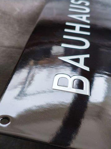 Bauhaus Ausstellung - enamel sign BAUHAUS Block Ausstellung