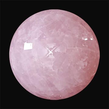 Gepolijste bol van rozenkwarts - Hoogte: 79 mm - Breedte: 79