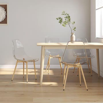 vidaXL Eetkamerstoelen 4 st PET transparant, Verzenden, Nieuw