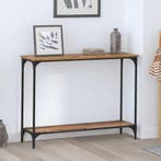 vidaXL Wandtafel met plank Oud hout 101 x 30.5 x 75 cm, Verzenden