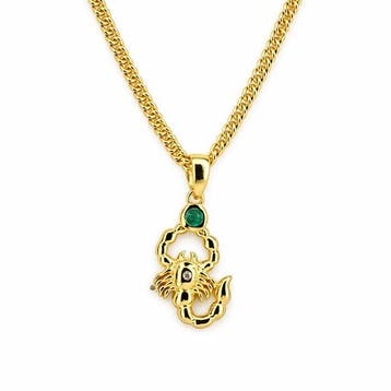 Zonder minimumprijs - Halsketting Verguld Smaragd - Diamant, Nieuw