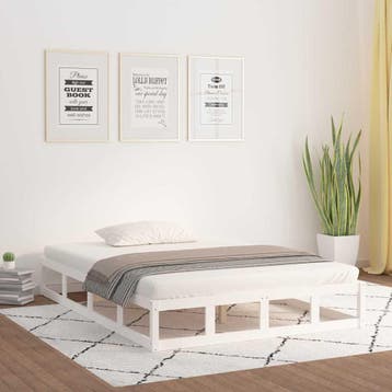 vidaXL Bedframe massief hout wit 180x200 cm, Huis en Inrichting, Verzenden, Nieuw
