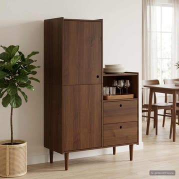vidaXL Kast BILBAO Karamel 100 x 45 x 160 cm, Verzenden, Nieuw