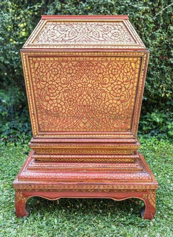 Kist voor boeddhistische manuscripten Heep Phra Tham - Hout
