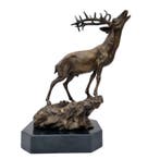 Sculpture, A stag - 38 cm - Bronze, Marbre