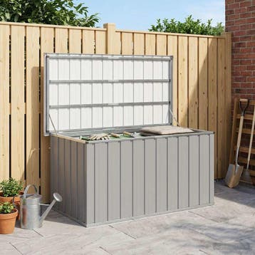 vidaXL Tuinbox 129x67x65 cm grijs, Tuin en Terras, Verzenden, Nieuw