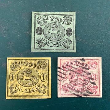 Brunswick 1861 - Volledige emissie wapenschild - Michel, Gestempeld