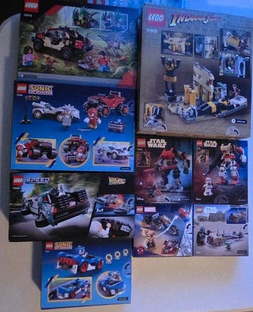 Lego Set - Indiana Jones, Sonic the Hedgehog, Back to the, Nieuw