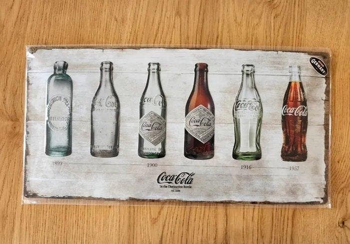 Coca-Cola - emailleplaat Coca-Cola vintage - Emaille plaat -, Antiek en Kunst, Antiek | Wandborden en Tegels