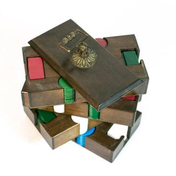 Bordspel - Draaibaar pokerschiprek met 4 niveaus in hout met