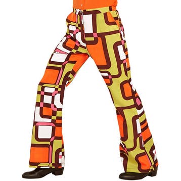 Disco 70S Broek Groen Oranje Heren, Verzenden