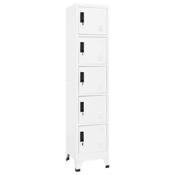 vidaXL Lockerkast 38x40x180 cm staal wit, Verzenden, Nieuw