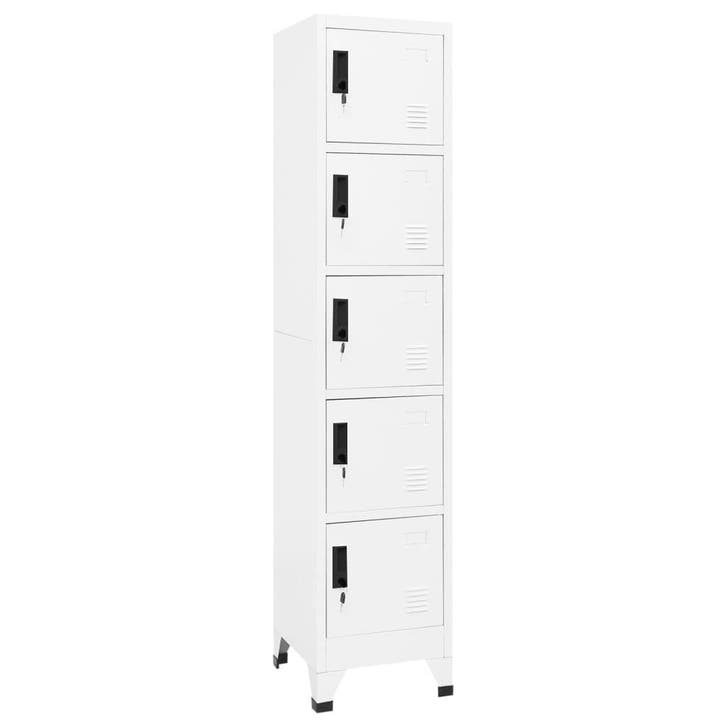 vidaXL Lockerkast 38x40x180 cm staal wit, Huis en Inrichting, Kasten | Overige, Nieuw, Verzenden