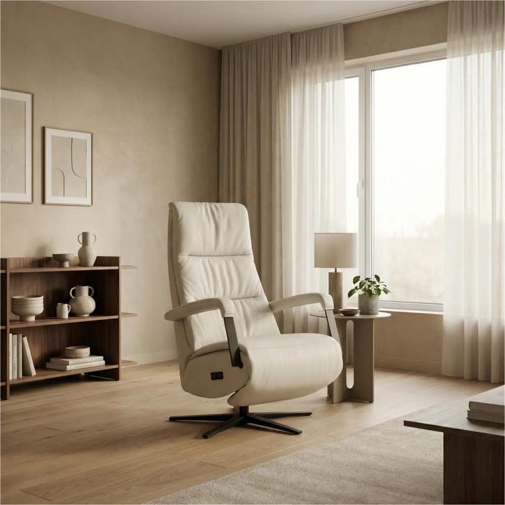 Leren elektrisch relaxfauteuil Core, Huis en Inrichting, Fauteuils, 50 tot 75 cm, 75 tot 100 cm, Nieuw, Leer, Ophalen of Verzenden