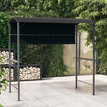 vidaXL Prieel met dak 220x110x200 cm antracietkleurig, Tuin en Terras, Verzenden, Nieuw