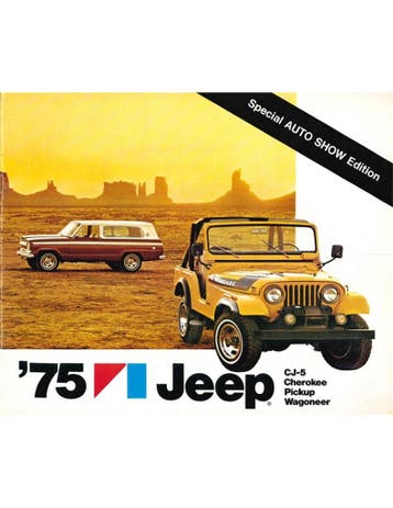1975 JEEP PROGRAMMA BROCHURE ENGELS, Nieuw
