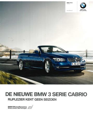 2010 BMW 3 SERIE CABRIOLET BROCHURE NEDERLANDS