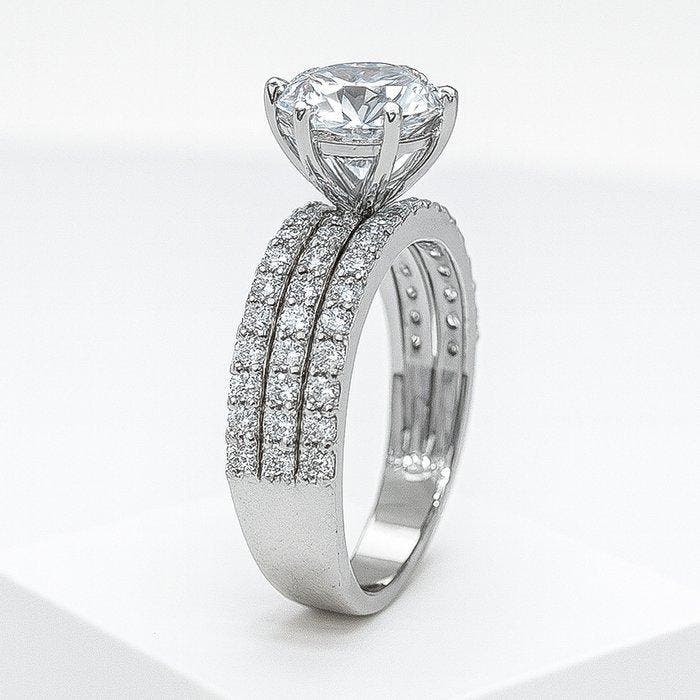 Sans prix de réserve - Bague - 14 carats Or blanc - 2.99ct., Bijoux, Sacs & Beauté, Bagues