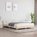 vidaXL Bedframe zonder matras stof crèmekleurig 140x190 cm, Verzenden, Nieuw