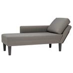 vidaXL Chaise longue met kussen corduroy stof lichtgrijs, Verzenden, Nieuw