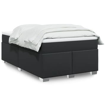 vidaXL Boxspring met matras kunstleer zwart 120x200 cm, Verzenden, Nieuw