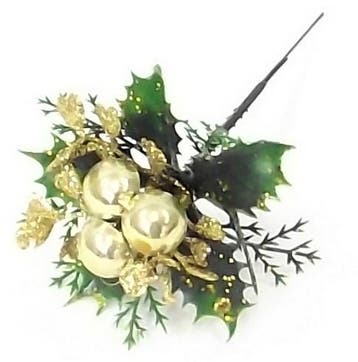 Kerstbijsteker Goud Balletjes Blad en Hulst doos 96 stuks