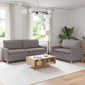 vidaXL bank / zetelstel 2 st Taupe Stof, Huis en Inrichting, Zetels | Zetels, Verzenden, Nieuw