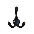 Kapstokhaak ijzer zwart dubbel, Nieuw, Overige materialen