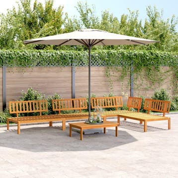 vidaXL 5-delige Loungeset pallet massief acaciahout, Verzenden
