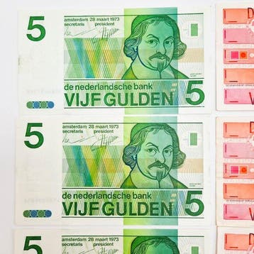 Nederland. - 4X 25, 4X 5 Gulden - 1989, 1973 - PL71, PL23