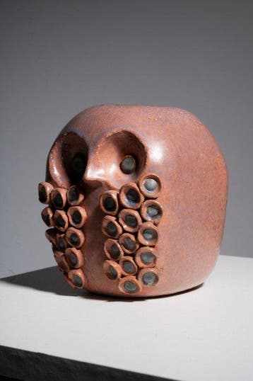 sculptuur, Chouette en céramique - 14 cm - Keramiek - 1960