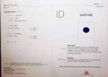 1 pcs Blauw Saffier - 5.00 ct - Lotus Gemology -