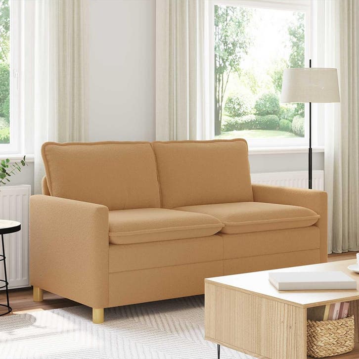vidaXL bank / zetel Beige 156 x 81 x 87,5 cm Stof, Huis en Inrichting, Zetels | Zetels, Nieuw, Verzenden
