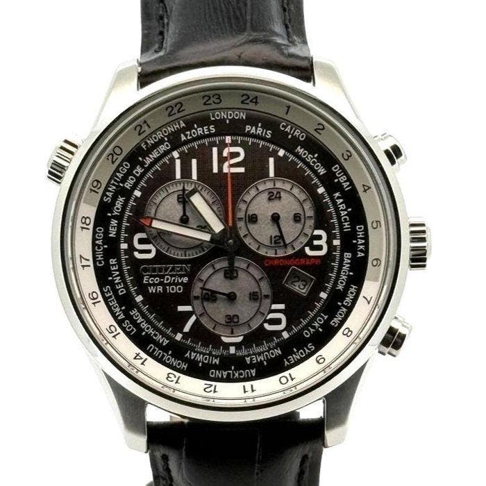 Citizen - Solar Eco-Drive Aviator Pilot Chronograph World, Bijoux, Sacs & Beauté, Montres | Hommes