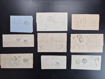 Frankrijk 1854/1860 - Lot van 15 oude frankeringen met nr., Postzegels en Munten, Gestempeld