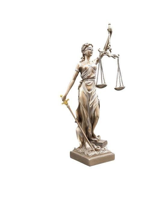 Beeld, Lady of Justice in cold bronze - 35 cm - Polyresin, Antiek en Kunst, Kunst | Designobjecten