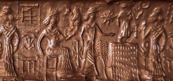 Mesopotamisch Steen Groot oud-oostaziatisch rolzegel uit, Antiek en Kunst