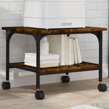 vidaXL Printerkastje 2-laags 50x40x38 cm bewerkt hout, Verzenden