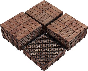 2dekans | Yaheetech Terrastegels van Tannenhout 30,8 × 30,8, Ophalen of Verzenden, Nieuw
