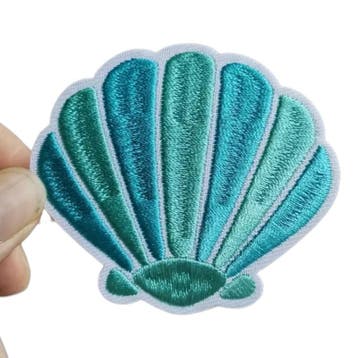 Embleem - schelp - 6.9 x 6.2cm - applicatie - opstrijken..., Verzenden, Nieuw, Overige typen